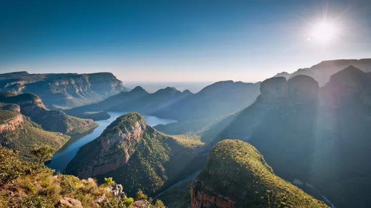 Blyde River Canyon during morning sunlight in Mpumulanga, South Africa