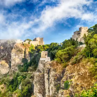 View over Medieval Castle of Venus in Erice, Sicily, Italy