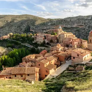 scenery of the medieval town of Albarracin in the province of Teruel in Aragon, Spain