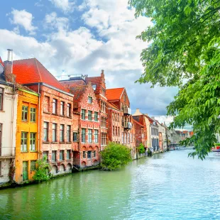 An image of the canals of Ghent in the day