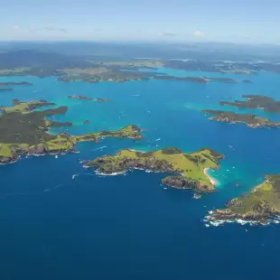 An aerial view of New Zealand