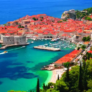 Spectacular picturesque gorgeous view on the old town of Dubrovnik, Croatia