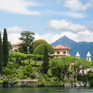 The Villa del Balbianello and gardens overlooking Lake Como, Italy