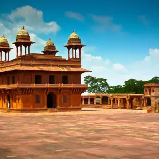 Exterior of the Diwan-i-Khas, the hall of private audience in Fatehpur Sikri, India