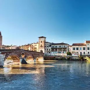 The bridge Ponte Pietra In Verona, Italy