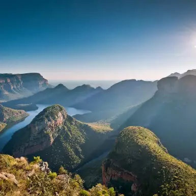 Blyde River Canyon during morning sunlight in Mpumulanga, South Africa