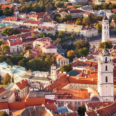  Lithuania's old town Vilnius featuring the church of St. Johns