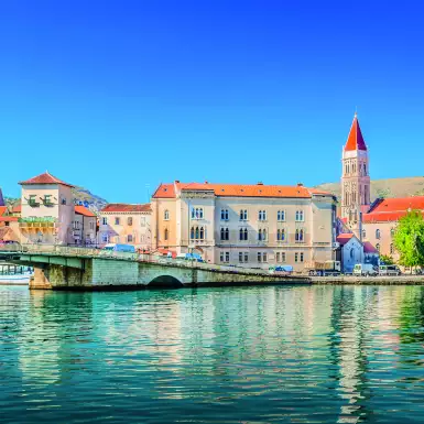 Waterfront view at Trogir town in Croatia