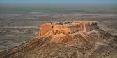 Abandoned ruins of Ayaz Kala fort in Kyzylkum desert, Uzbekistan