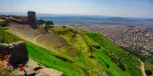 Aerial view of the theatre of Pergamon in Mysia, Turkey