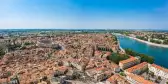 Aerial view of ancient town Arles in Provence and Cote d'Azur, France