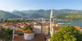 The old streets, stone houses and church in the town of Budva. Montenegro