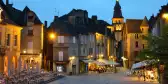 The medieval town, Sarlat-la-Caneda at the twilight in France