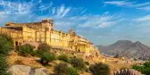 Distant view of Amer (Amber) fort in Rajasthan, India