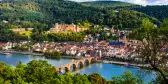 View of Heidelberg town and University with riverside in Germany