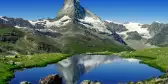 View of the Great Matterhorn mountain in the Alps between Italy and Switzerland