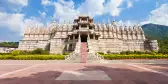 Exterior front view of the Ranakpur Temple in Rajasthan, India