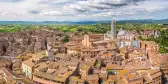 Aerial view over Siena, Italy