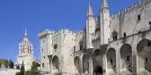 Pope palace in Avignon. Central square, Provence, Cote d'Azur, France