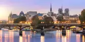 Île de la Cité island and the river Seine during sunrise, Paris