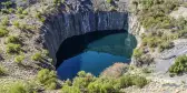 Aerial view of the big hole at the Kimberley mine in South Africa