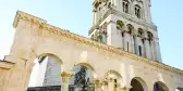 Beautiful upwards shot of the Croatian Cathedral Saint Domnius