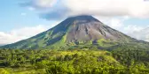 View of Arenal Volcano surrounded by rainforest in Costa Rica