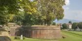 The Walls of Lucca in medieval city Lucca, Italy