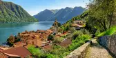 Landscape image of Lake Como and Greenway track in Italy