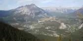 Panoramic view of Banff and Bow river. Rocky Mountains. Banff National Park. Alberta. Canada