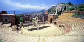 Ancient greek amphitheater, Teatro Antico di Taormina, Italy