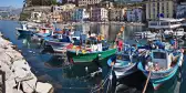 Boats docked at the Marina Grande in Sorrento, Italy