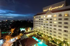 Exterior aerial shot of the Equatorial Ho Chi Minh City at night, Vietnam