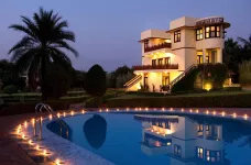 Outdoor pool at Clarks Safari, Pushkar in Rajasthan, India