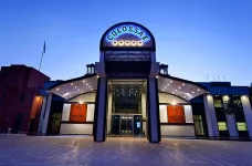 Exterior of the Colossae Thermal Hotel at night in Pamukkale, Turkey