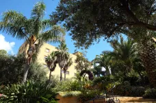 Exterior of Hotel Della Valle garden in Agrigento, Sicily, Italy