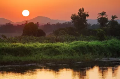 Sunrise at the river Nile in Egypt