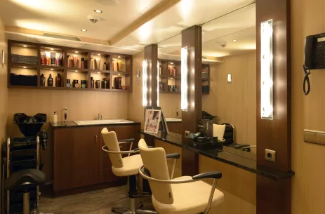 Interior of hair salon aboard the Jane Austen ship