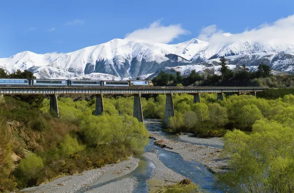 Tranz Alpine train near Springfield Canterbury New Zealand