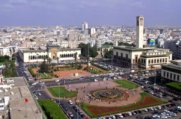 Boulevard Mohammed V in Casablanca in Morocco