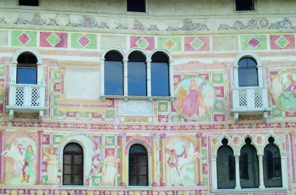 Detail of a Venetian-style building in Italy