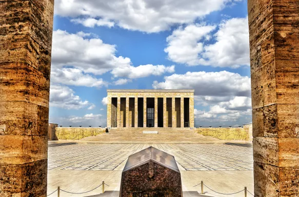 View of the Mausoleum of Ataturk in Ankara, Turkey