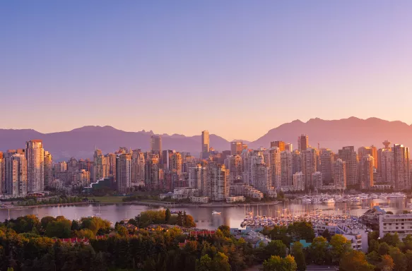 Vancouver City Skyline during sunrise