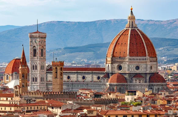 The Brunelleschi Dome with the Tuscany Mountains in the background, Italy