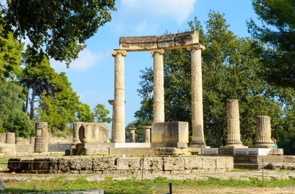 The Philippeion Ionic circular memorial, Olympia, Greece