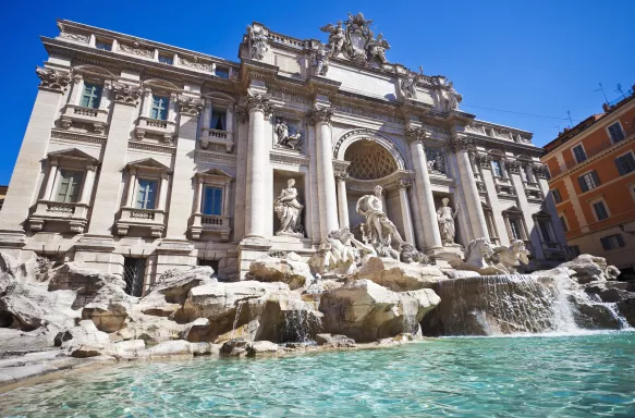 The Trevi fountain in Rome, Italy