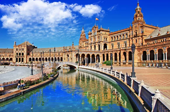 Beautiful Plaza de Espan in Seville, Spain