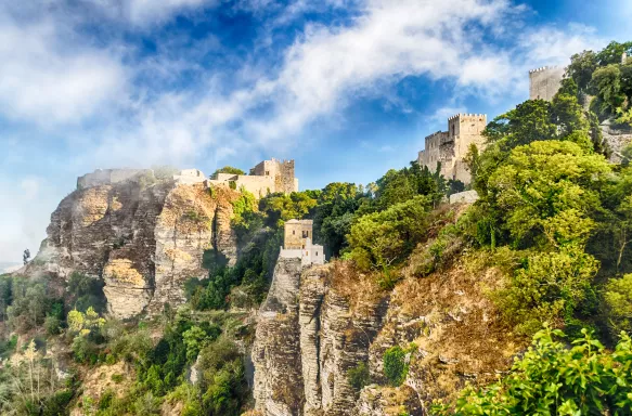 View over Medieval Castle of Venus in Erice, Sicily, Italy