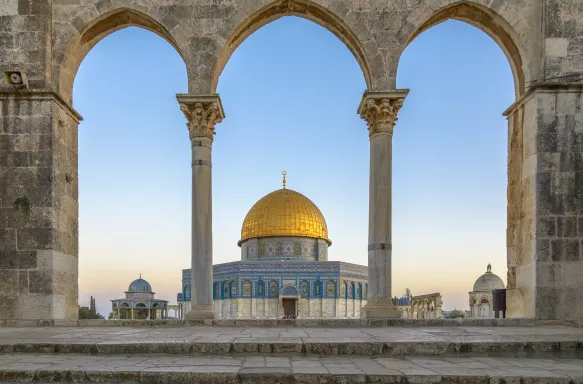 The Dome of the Rock, an Islamic monument in Jerusalem, Israel