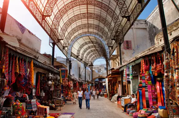 Covered markets of Rue des Consuls in the Medina, Rabat, Morocco